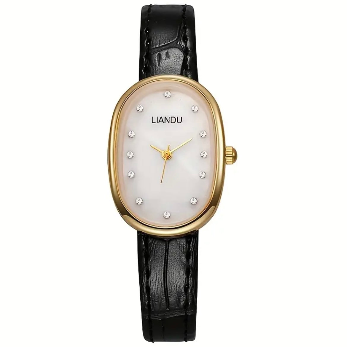 Black gold oval trending watch