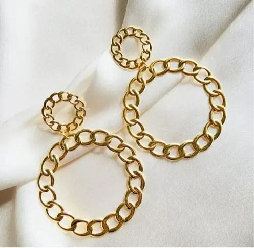 chain hoop earrings