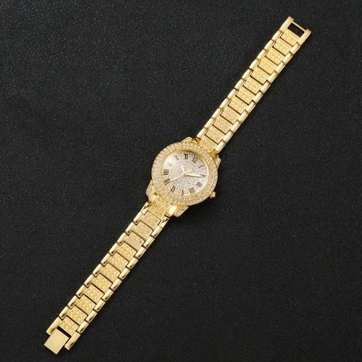 Golden bling watch