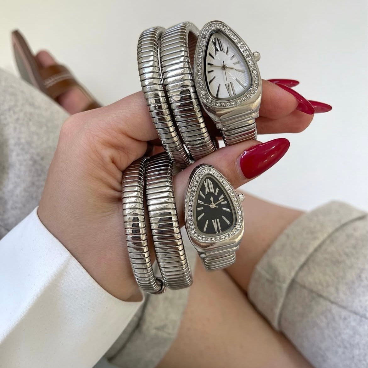 Silver bulgari watch