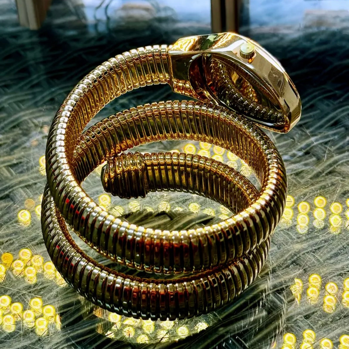 Golden bulgari watch