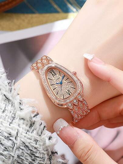 Rose gold snake egg watch