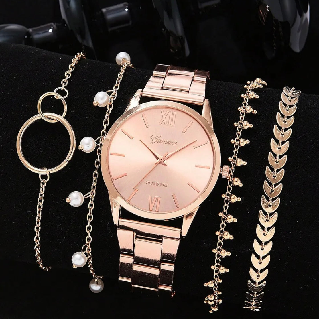 Watch and charm bracelet stack