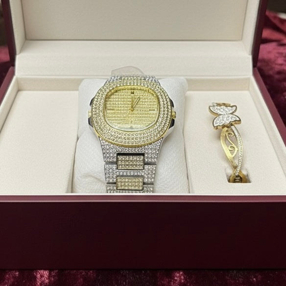 Butterfly patek watch pair