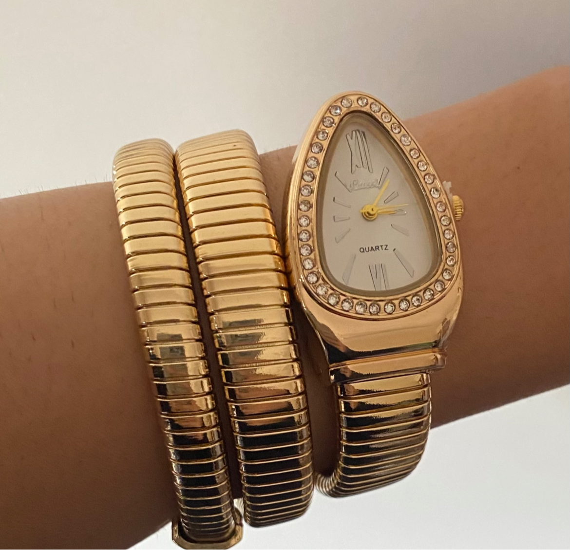 Golden bulgari watch