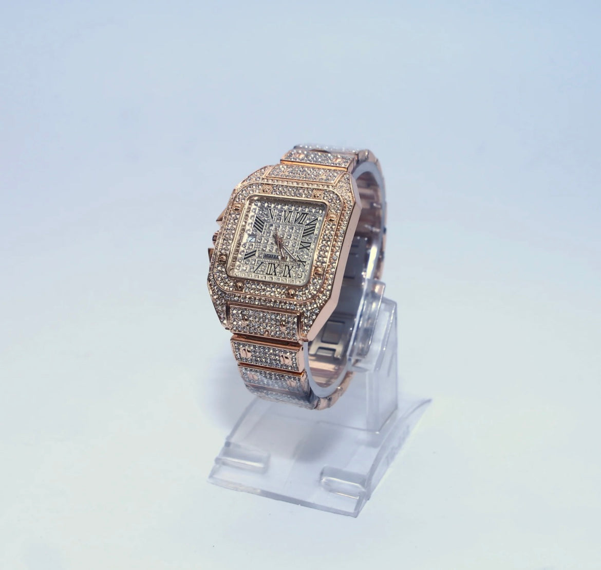 Fancy square watch rose gold