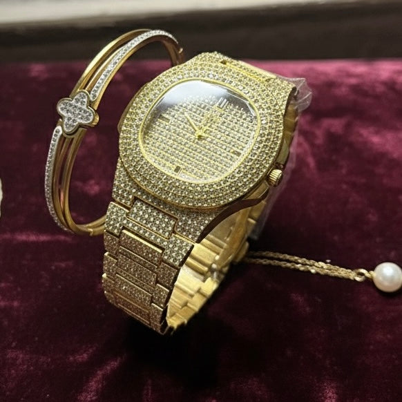 Clover and patek watch pair