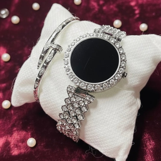 The silver watch pair