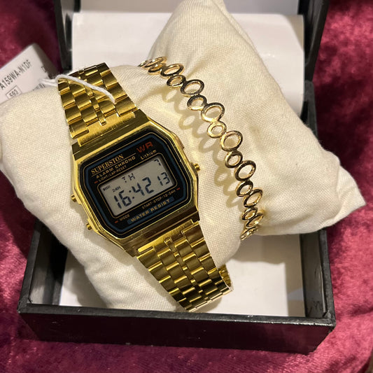 Casio circle handcuff watch pair