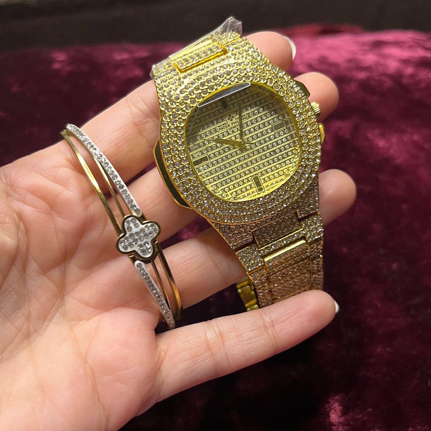 Clover and patek watch pair