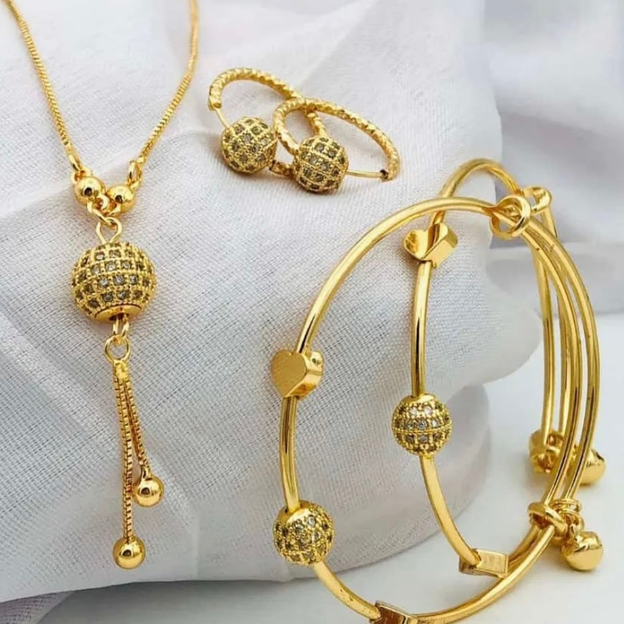 Golden ball hoop set