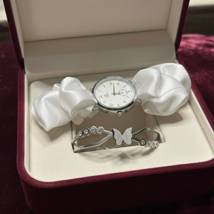 Scrunchie butterfly watch pair