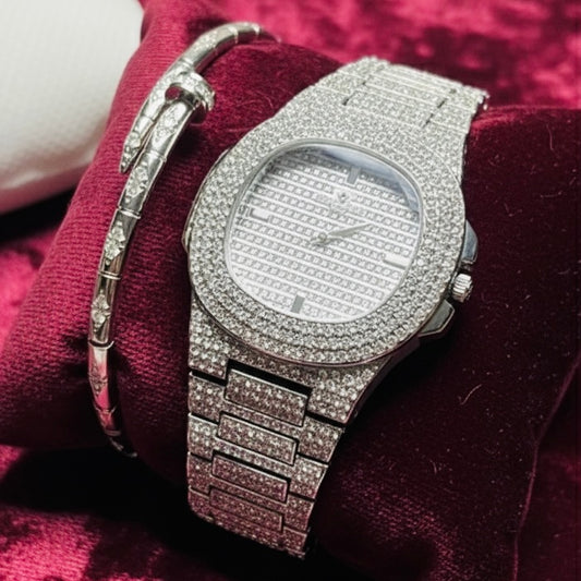 The royal silver watch pair