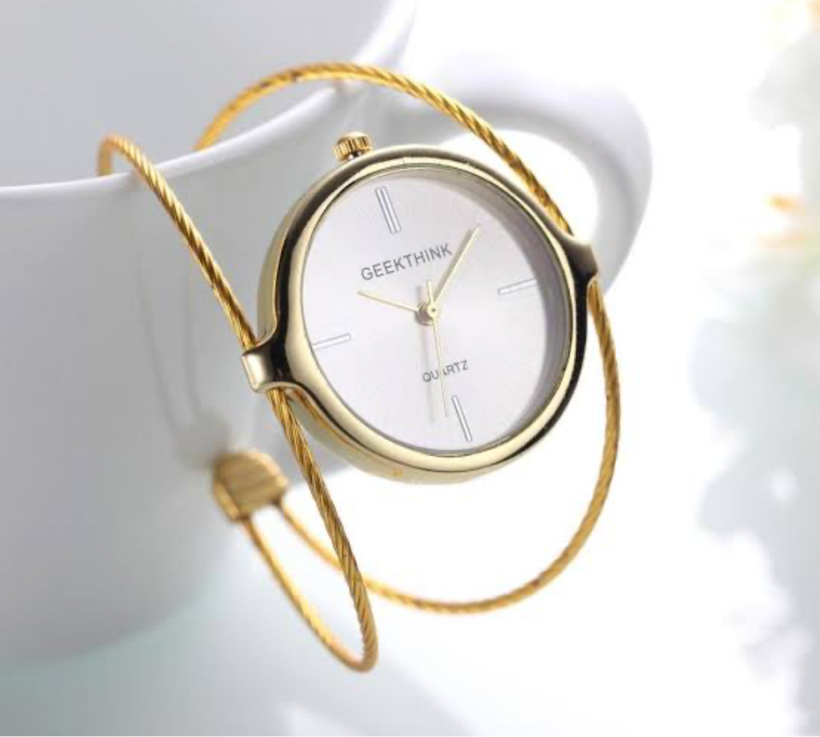 On sale Golden double bangle watch