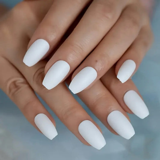 Matte white nails