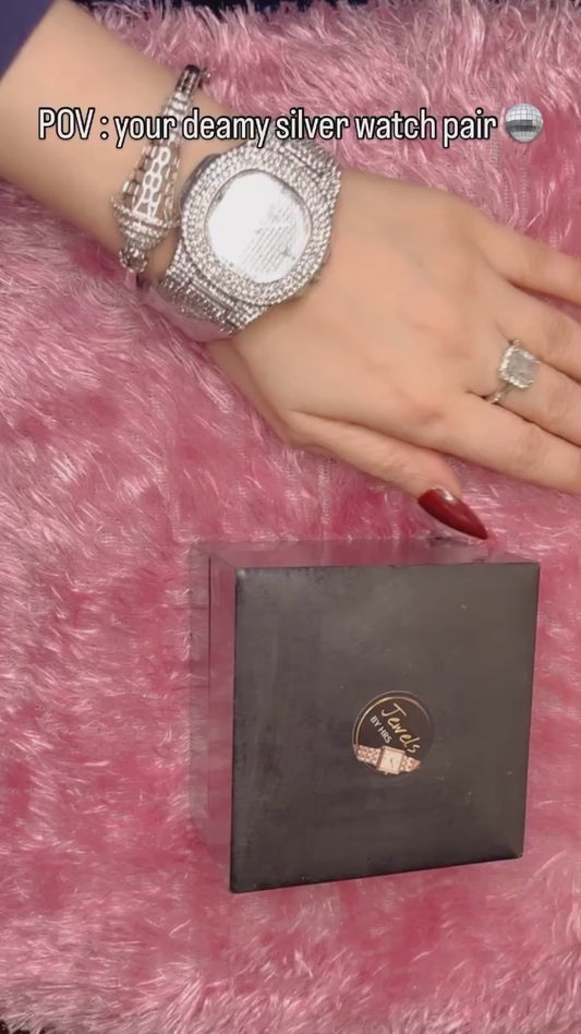 The royal silver watch pair