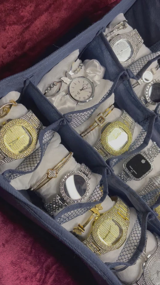 The gold butterfly watch pair